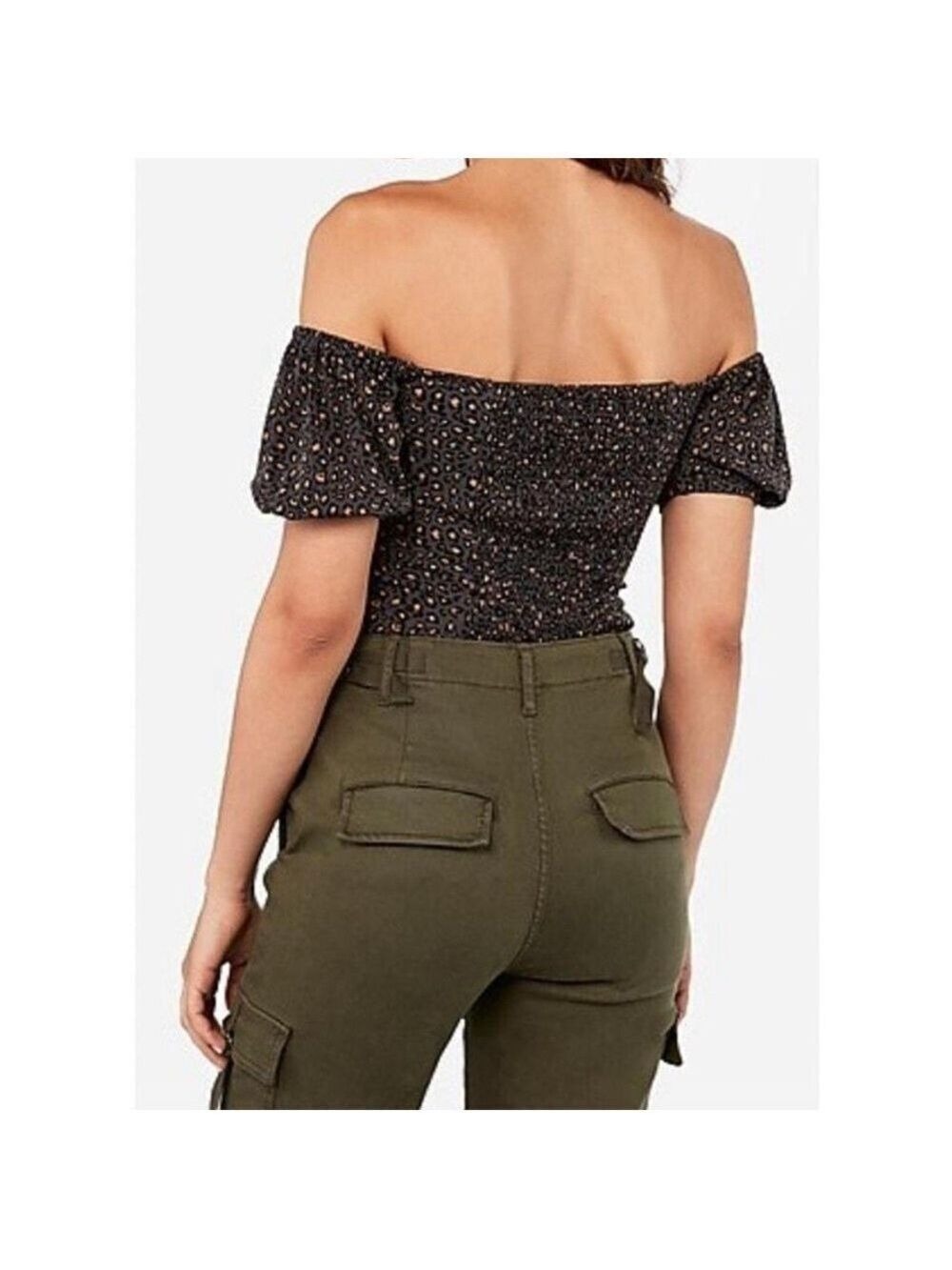 Express Ruched Off-Shoulder Blouse size medium - Picture 3 of 16